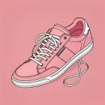 pink sneakers with white laces image